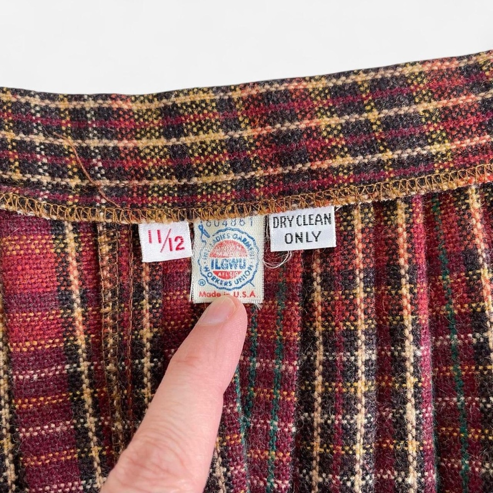 Vintage Union Made Tartan Plaid Wool Mini Wrap Skirt - Picture 4 of 7